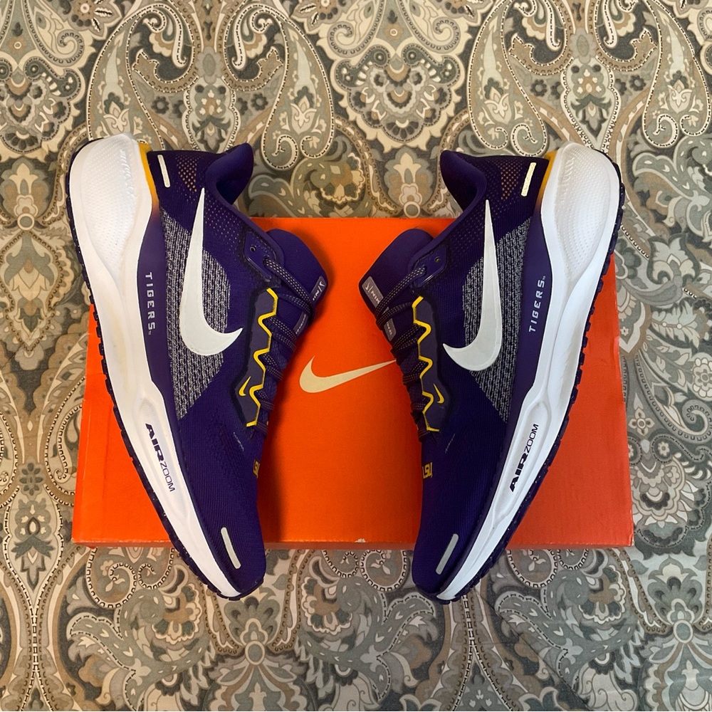 Mint Nike Air Zoom Pegasus 41 LSU Tigers Running Shoes Mens Sz 6.5 Worn 1x - Picture 12 of 14